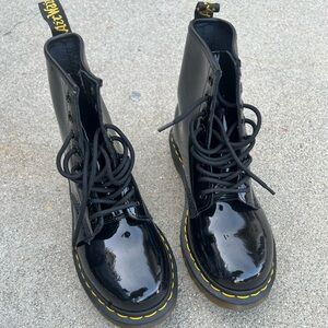 Dr. Martens Shiny Black Lace-Up Boots